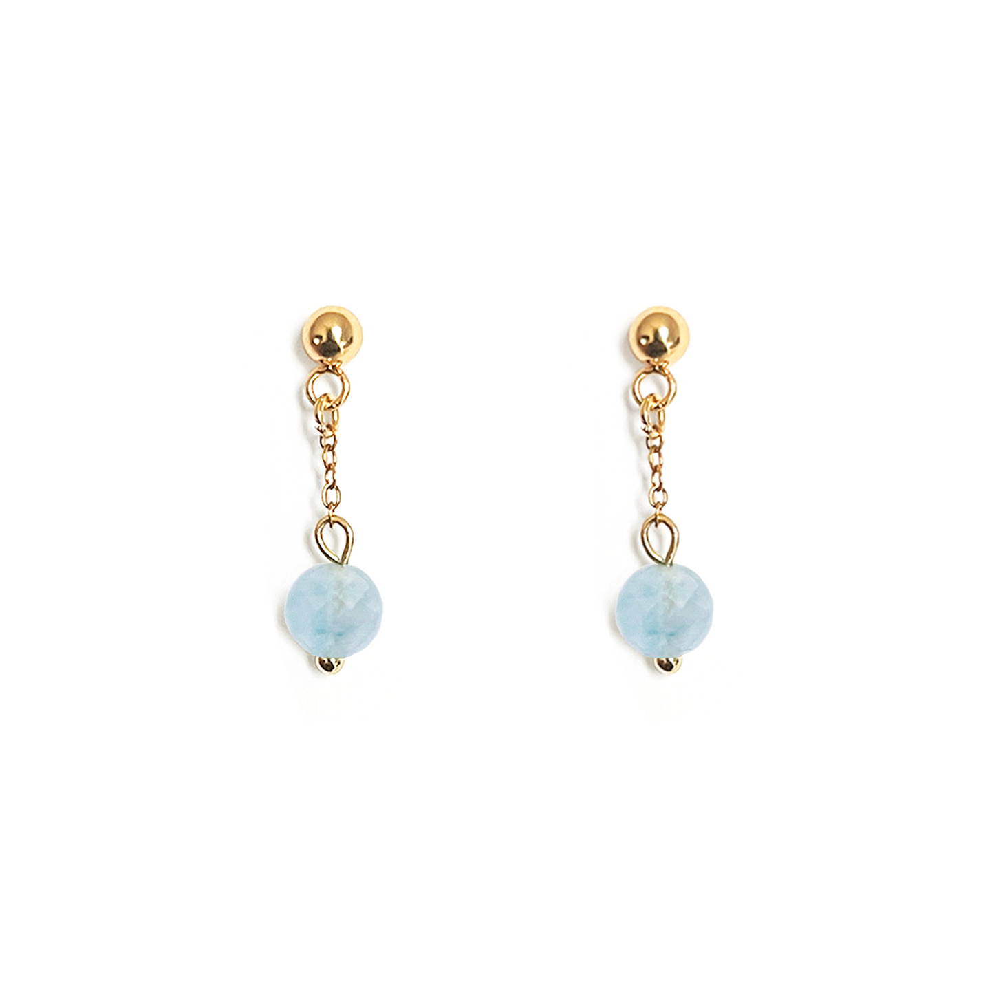 Boucles d'oreilles pendantes Aigue-marine bleue