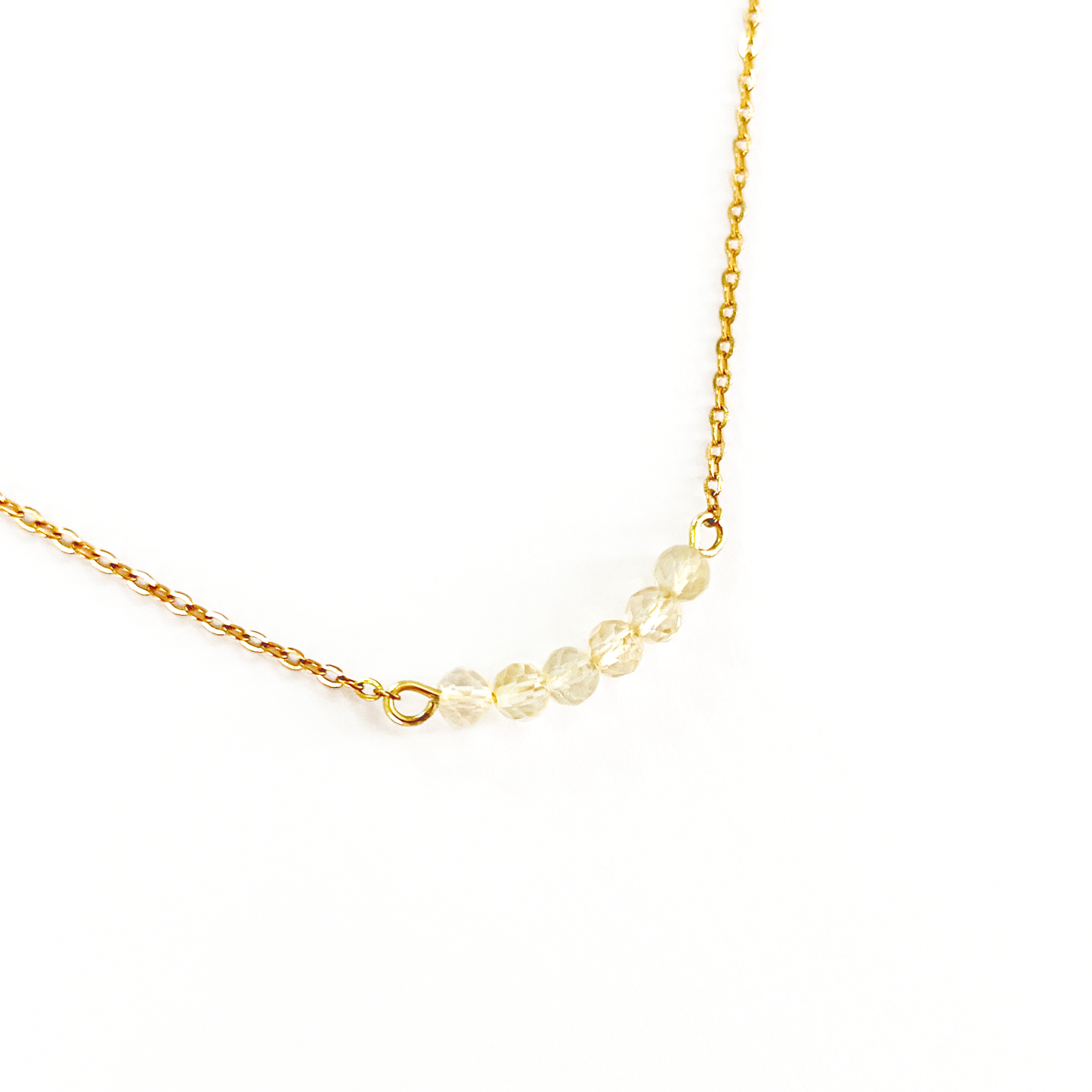 Collier citrine lithothérapie en acier inoxydable or détail