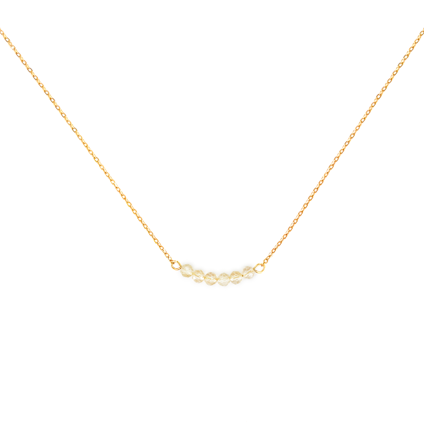 Collier citrine lithothérapie en acier inoxydable or