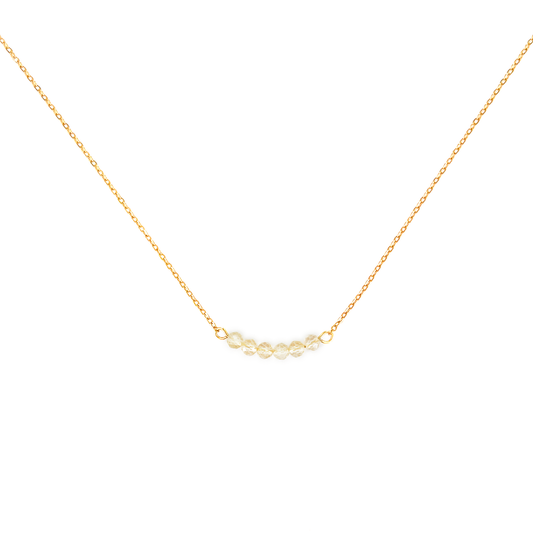Collier citrine lithothérapie en acier inoxydable or