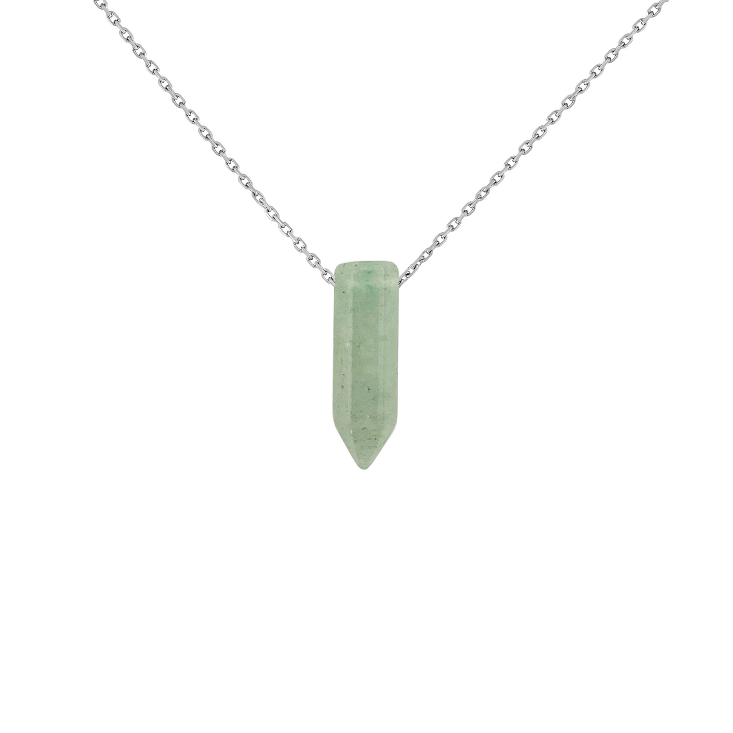Collier aventurine verte pointe pierre naturelle