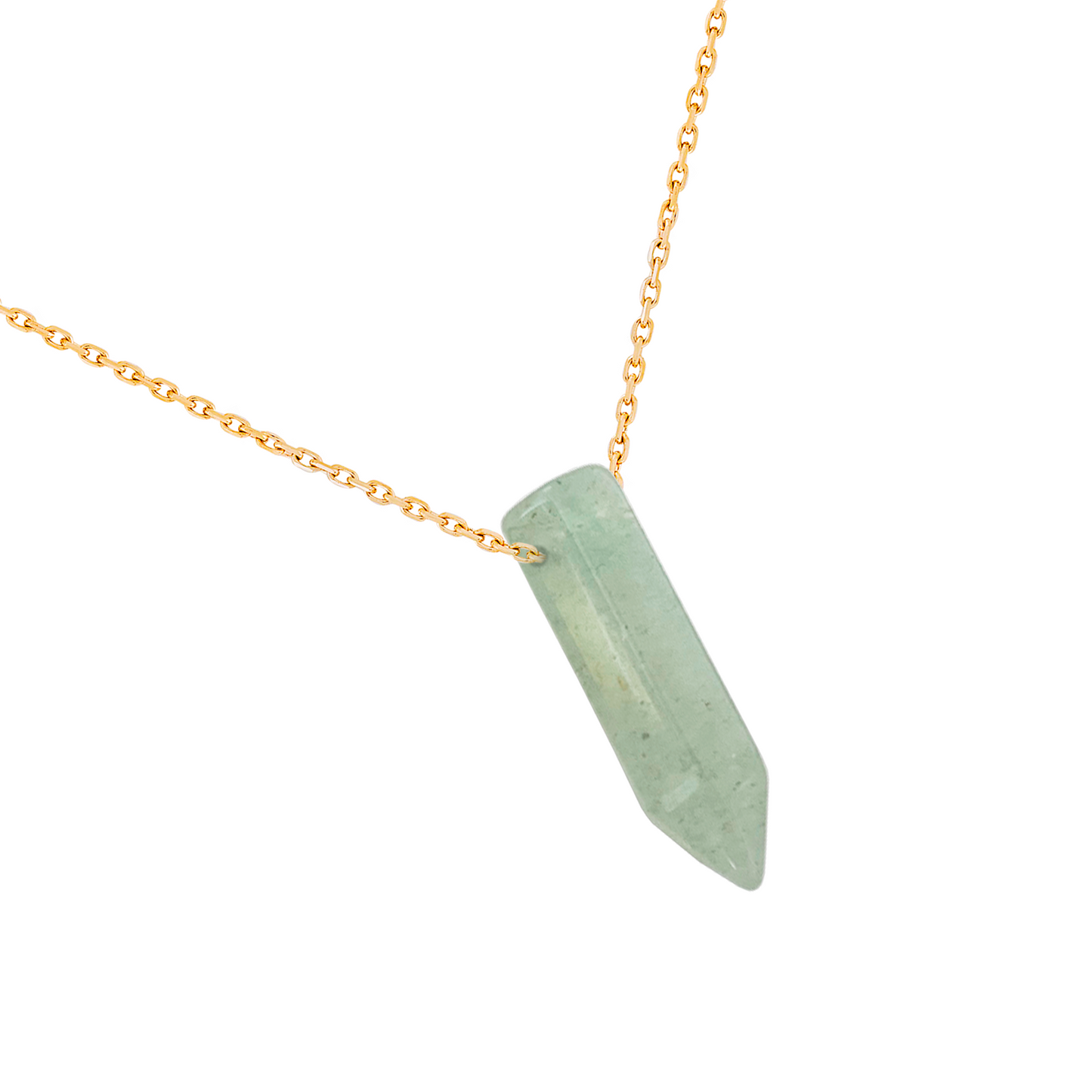 Collier aventurine verte pointe pierre naturelle