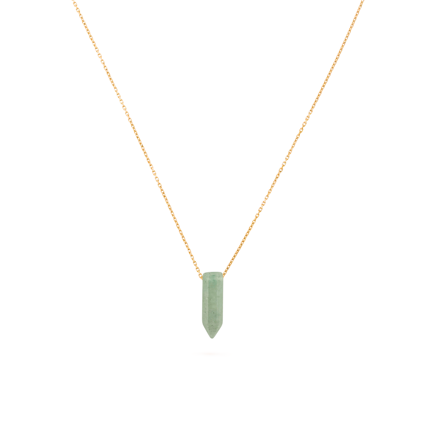 Collier aventurine verte pointe pierre naturelle