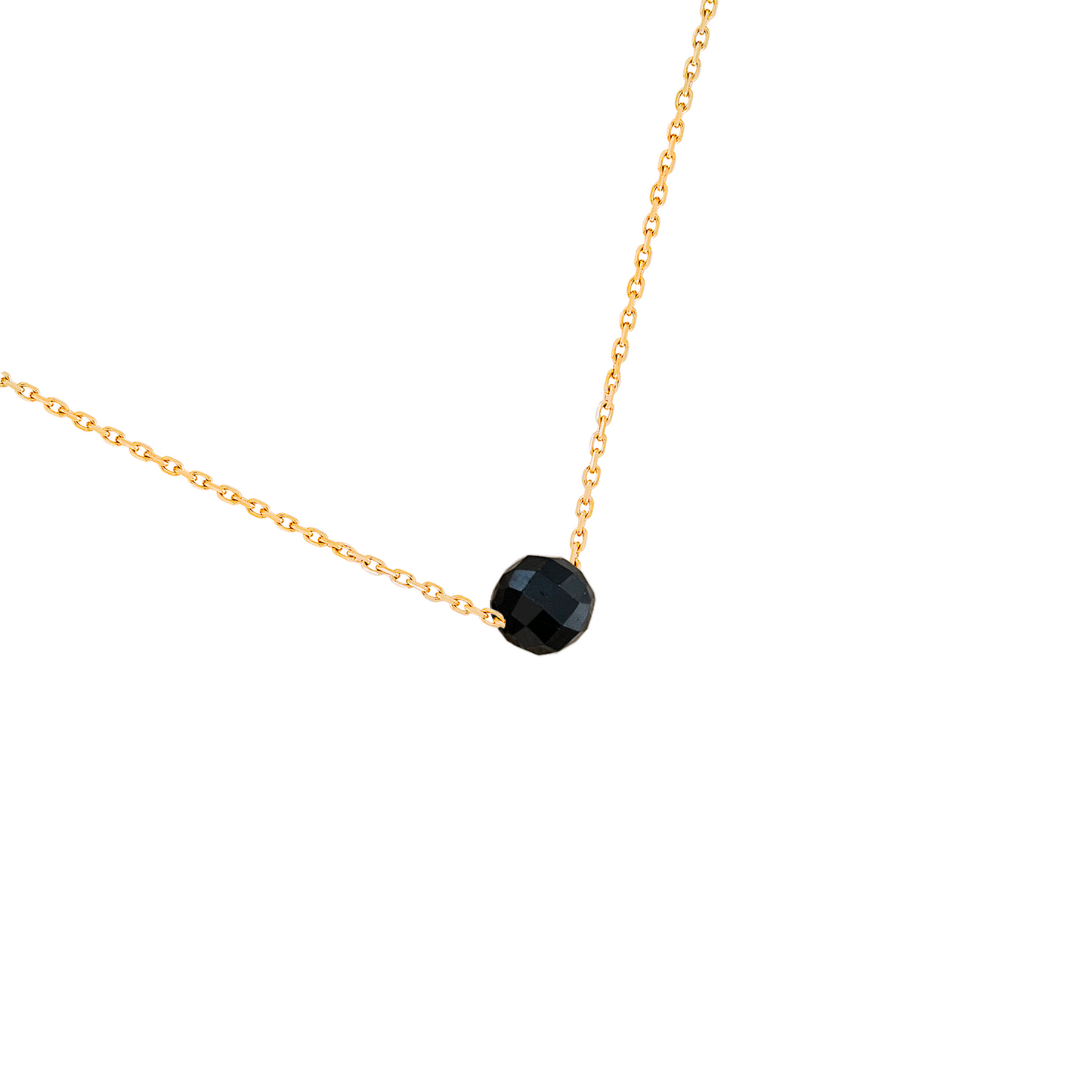 Collier tourmaline pierre naturelle acier inoxydable or détail