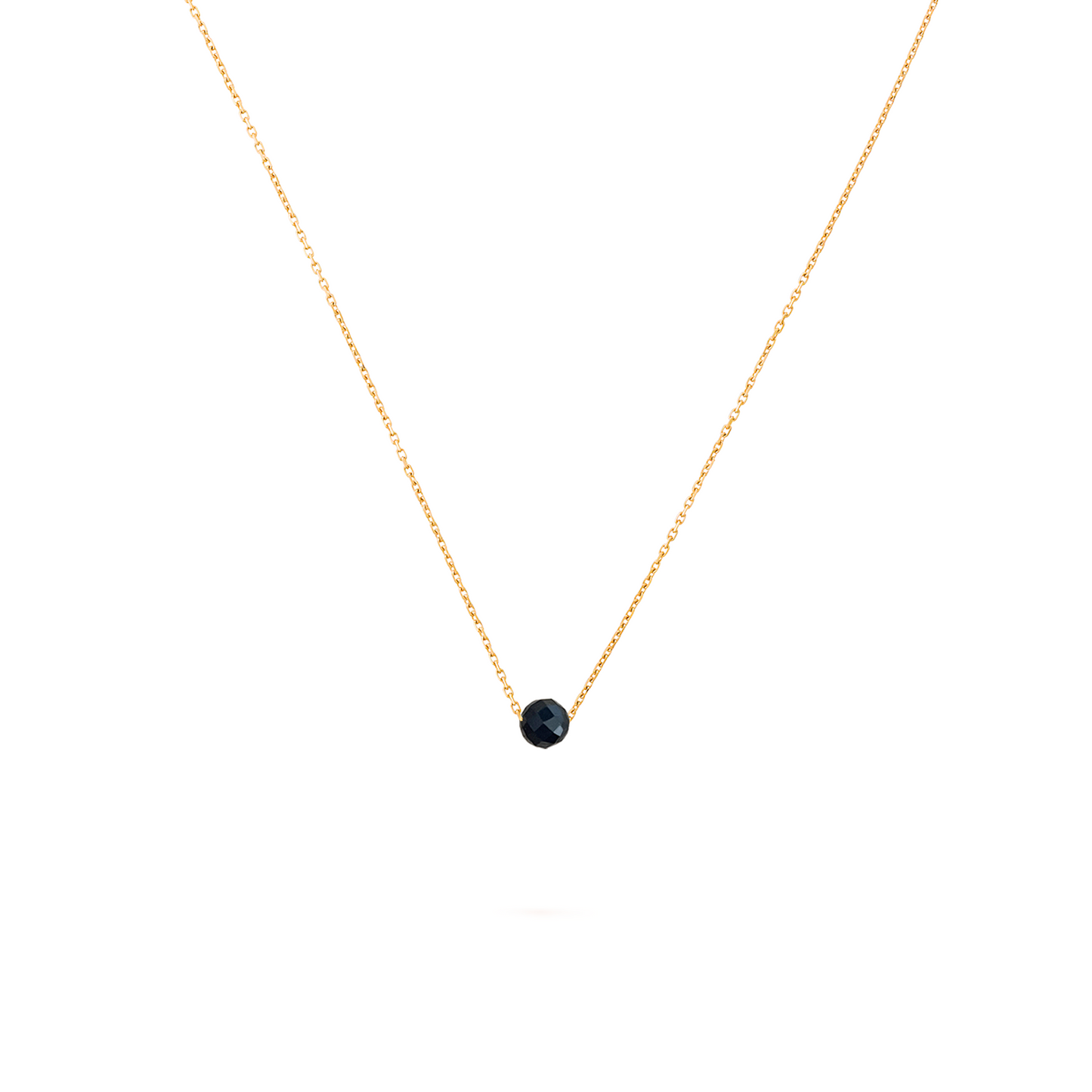 Collier tourmaline pierre naturelle acier inoxydable or plan large