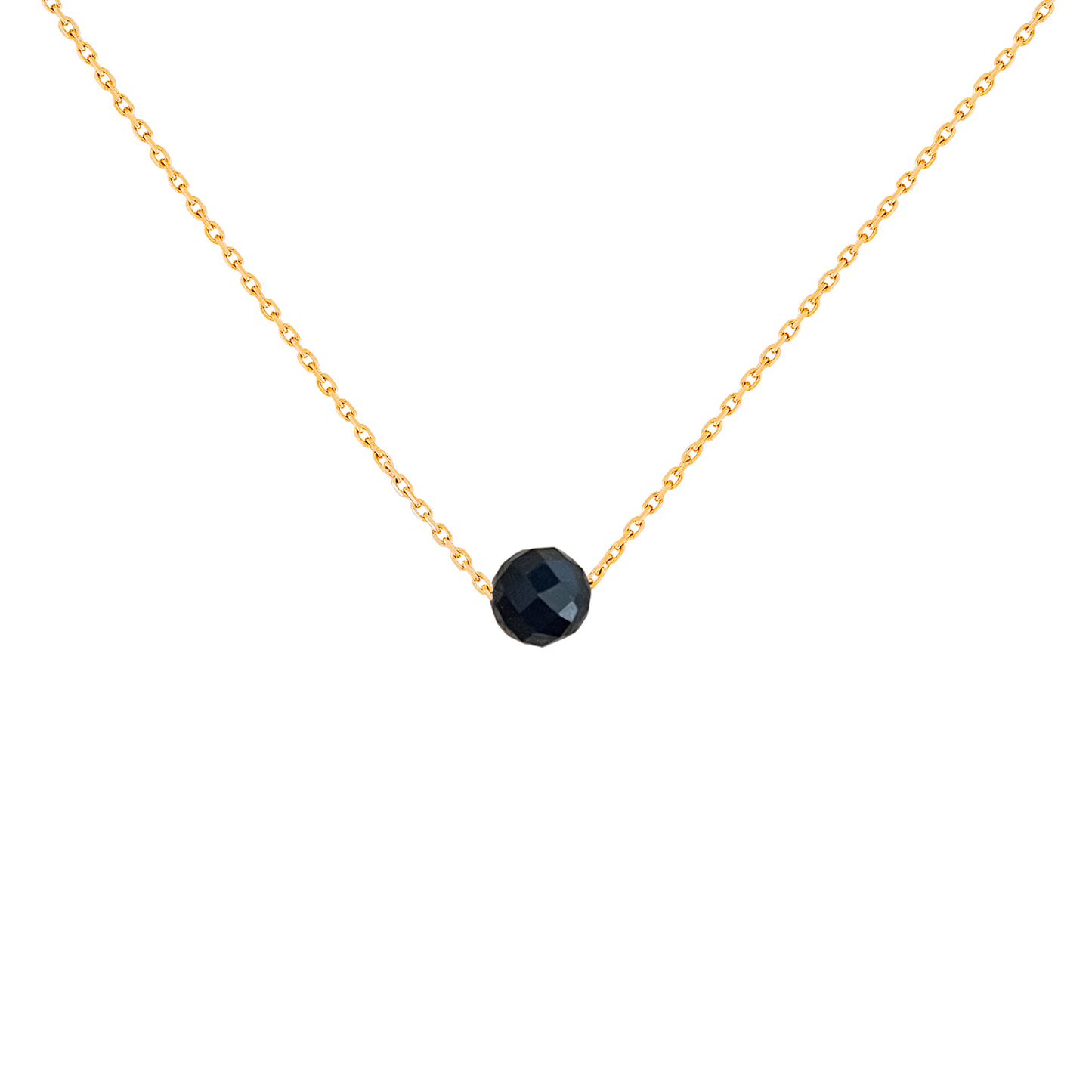 Collier tourmaline pierre naturelle acier inoxydable or