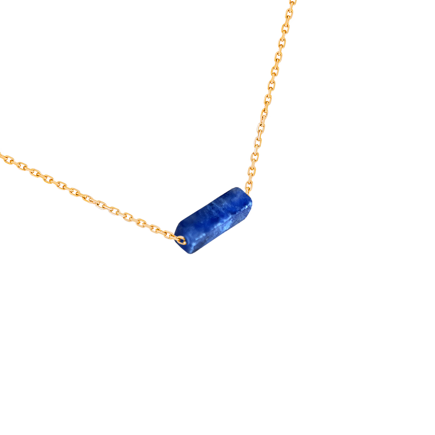 Collier sodalite bleue pierre rectangle