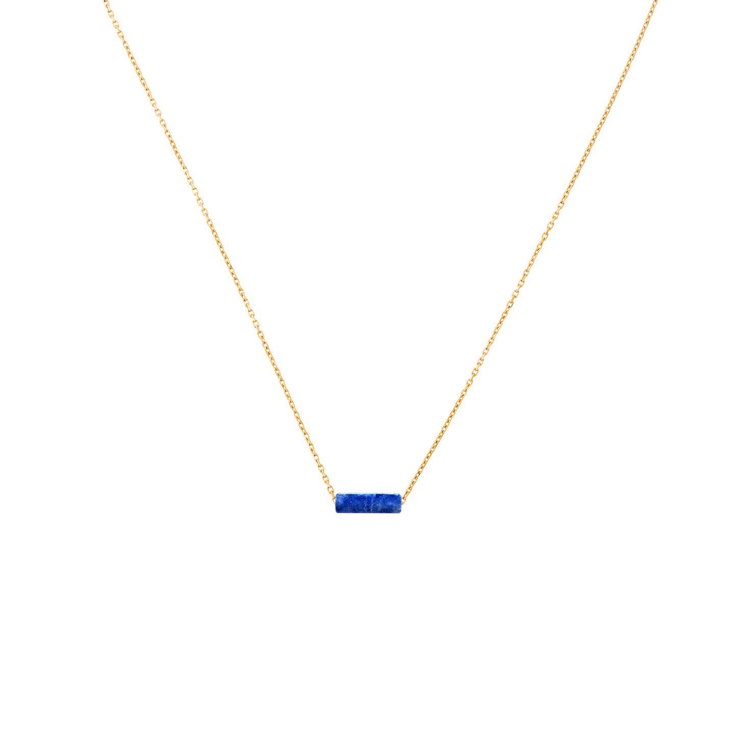 Collier sodalite bleue pierre rectangle